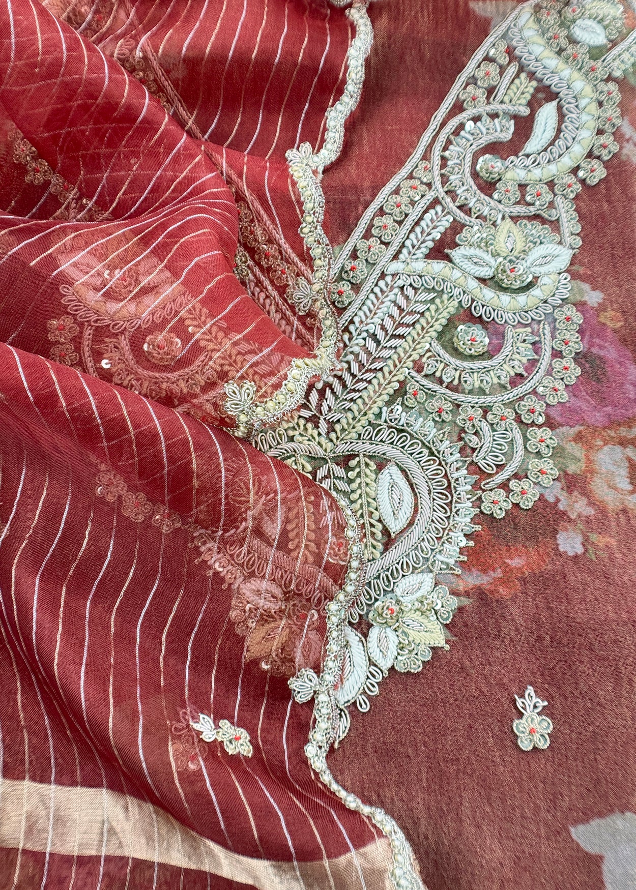 Shop Designer Tissue Suit For Party And Wedding Celebration

