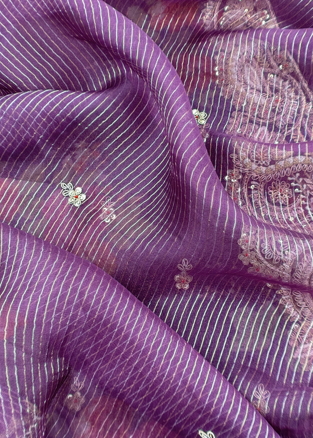 premium tissue silk suit with dabka and zardosi handwork

