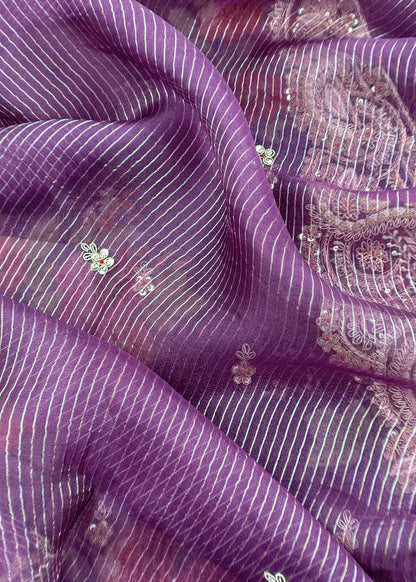 premium tissue silk suit with dabka and zardosi handwork

