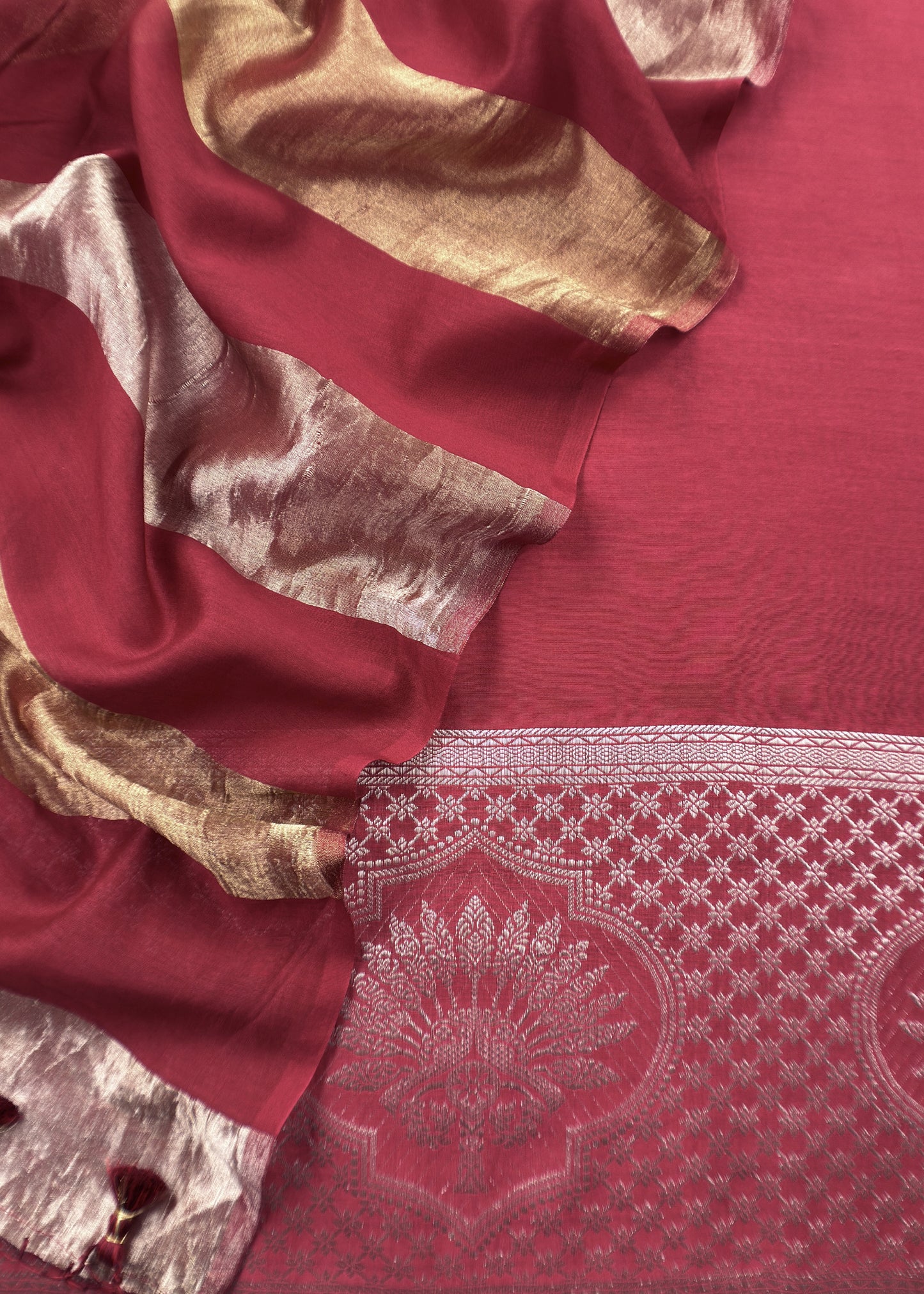 Pure Banarasi Silk suit with Zari Weaving