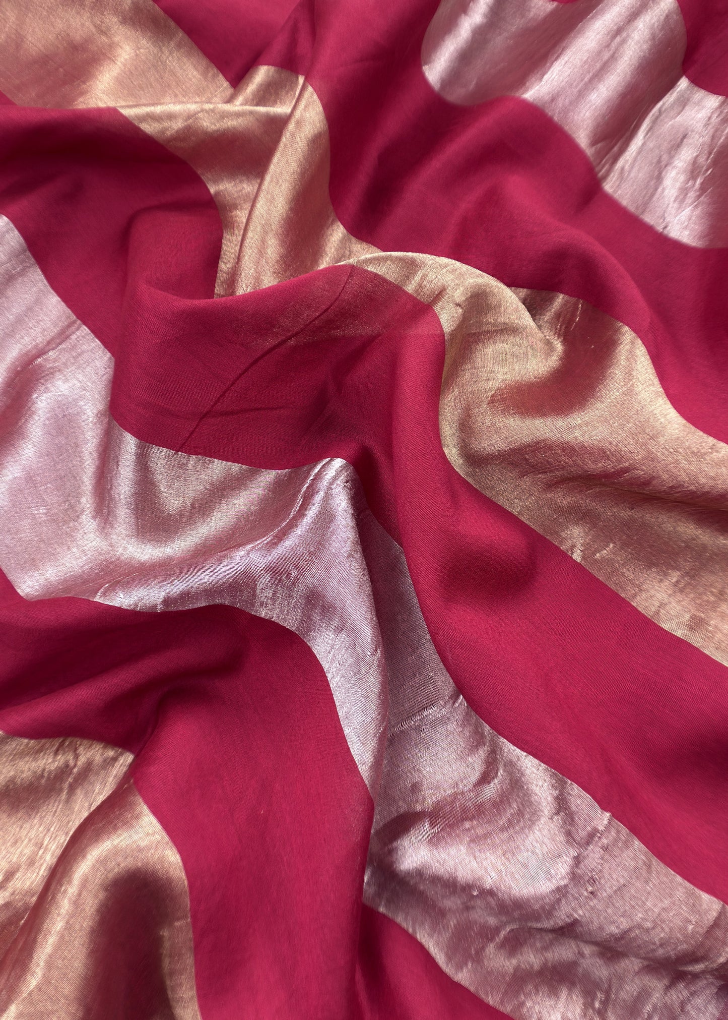 Red Pure Banarasi Silk Suit With Zari Weaving