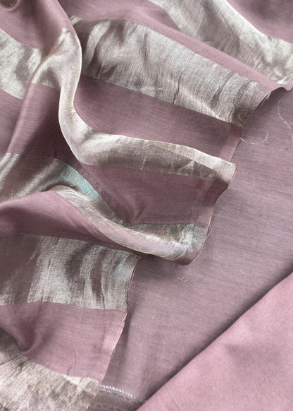 Brown Pure Banarasi Silk Suit With Zari Weaving