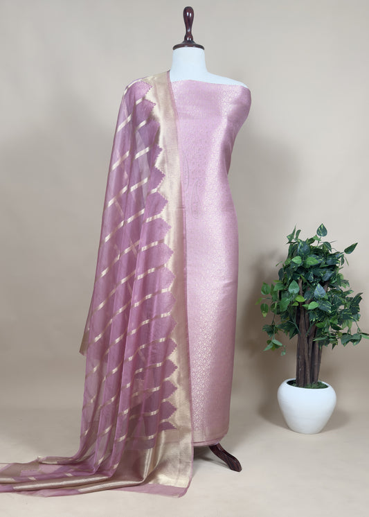 Brocade Kurta With Organza Dupatta