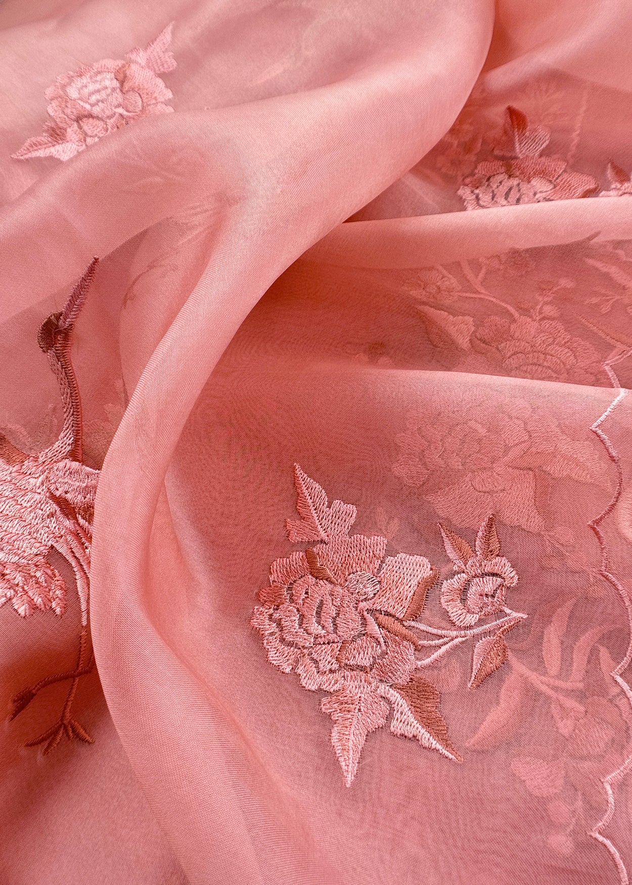 Luxury kora silk suit with resham parsi embroidery

