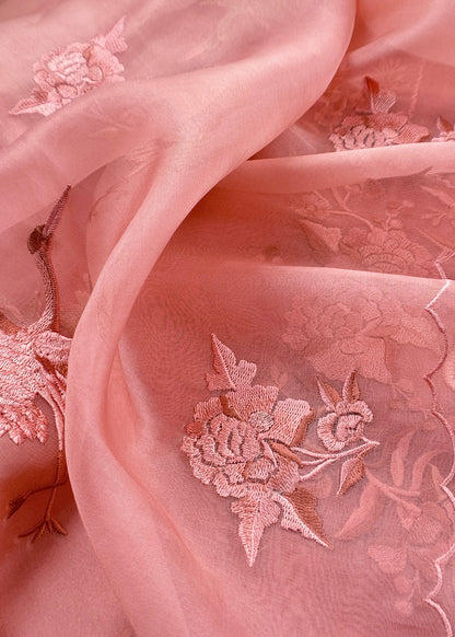 Luxury kora silk suit with resham parsi embroidery

