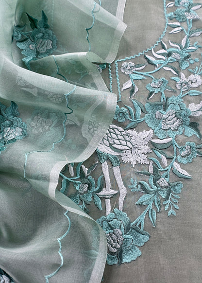 Premium quality kora silk unstitched suit with dupatta

