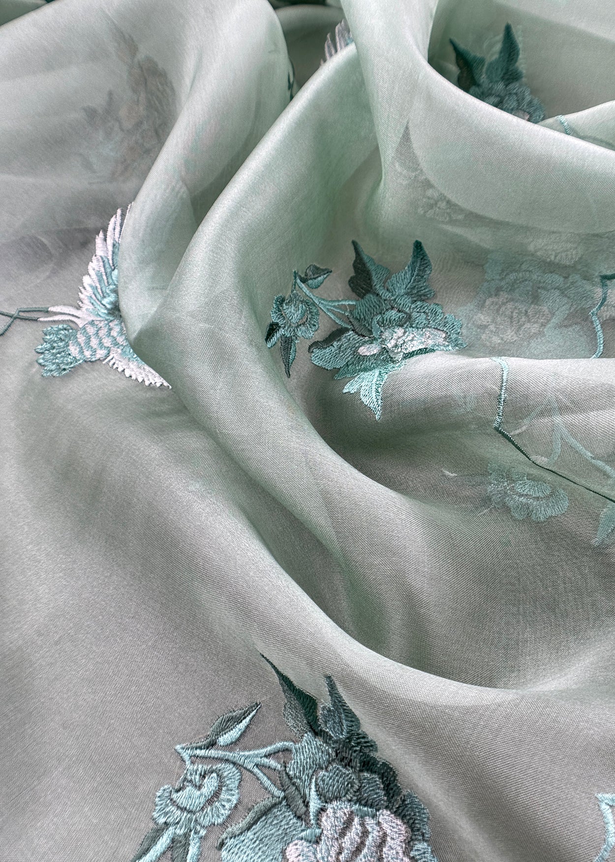 Luxury kora silk suit with resham parsi embroidery


