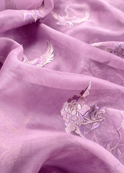 Luxury kora silk suit with resham parsi embroidery

