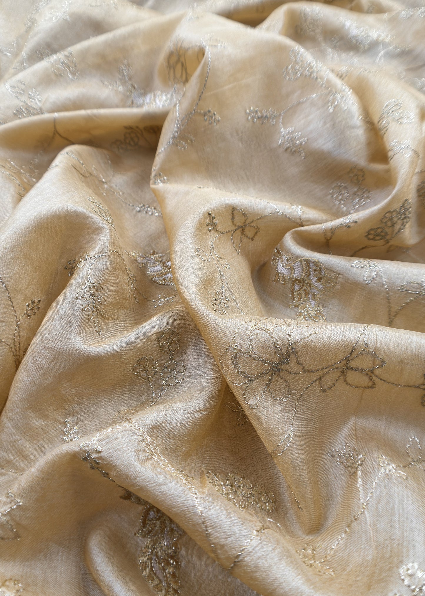 Golden Beige Munga Tussar Suit With Zanarasi Zari Weaving And Pitta Work