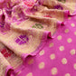 Luxe Taffy Pink Khaddi Georgette Suit Fabric With Mughal Meenakari Weaving