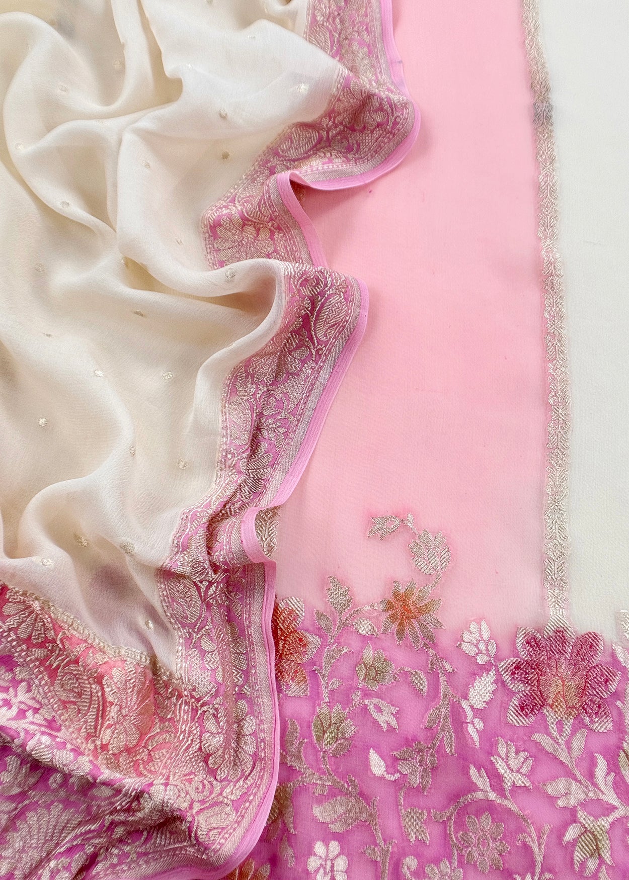 Khaddi georgette unstitched suit with dupatta


