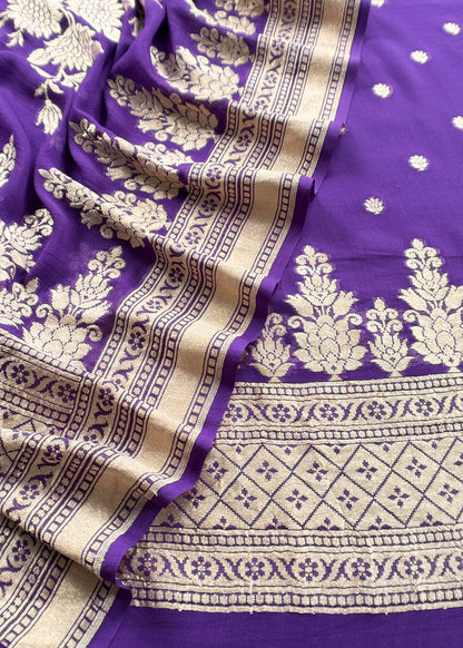 Handloom Munga Silk Suit Whit Kadwa Weaving

