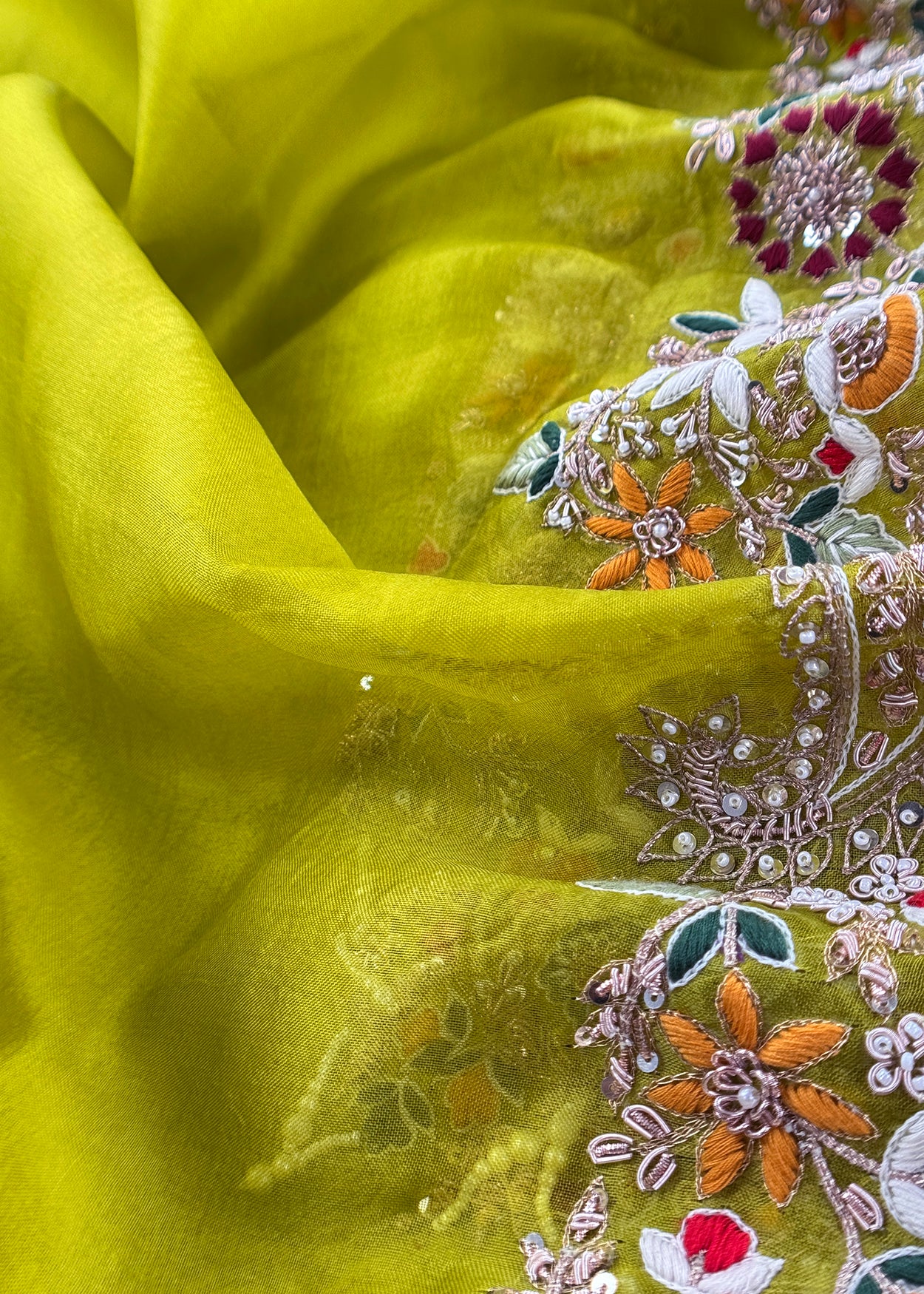 Luxury kora silk suit with Handwork

