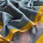 Yellow Designer Handwoven Silk Suit Fabric With Zari Weaving