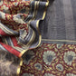 Graphite Black 80gm Chanderi Silk Suit Fabric With Kalamkari Hand Block Printing