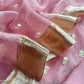 Pink Luxe Handloom Tissue Silk Unstitched Suit With Mirror Work