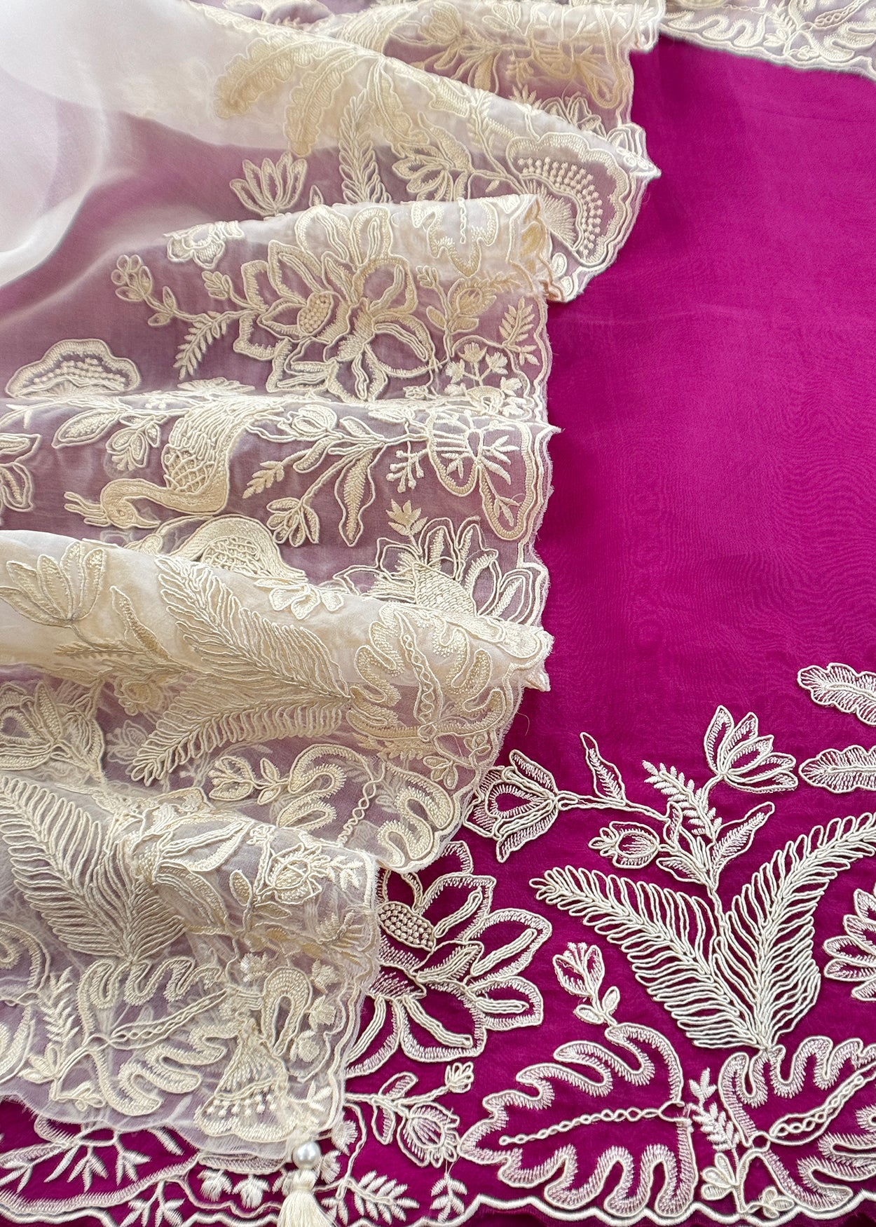 Organza unstitched suit with dupatta

