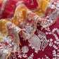 Red Kalasheel Luxe Organza Suit With Pitta Hand Work