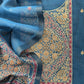 Blue Linen Chanderi Suit Fabric With Jamdani Weaving And Embroidery