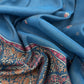 Blue Linen Chanderi Suit Fabric With Jamdani Weaving And Embroidery