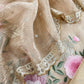 Beige latte Pure kora silk Unstitched Suit with Embroidery