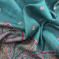 Green Linen Chanderi Suit Fabric with Jamdani Weaving And Embroidery