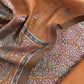 Mustard Ochre Linen Chanderi Suit Fabric With Jamdani Weaving And Embroidery