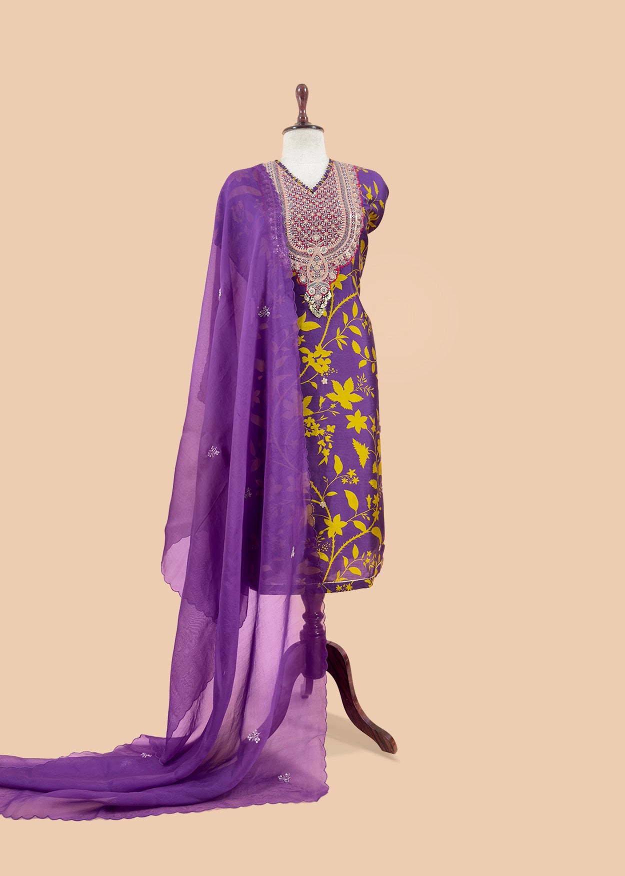 Trending and designer silk suit set for women

