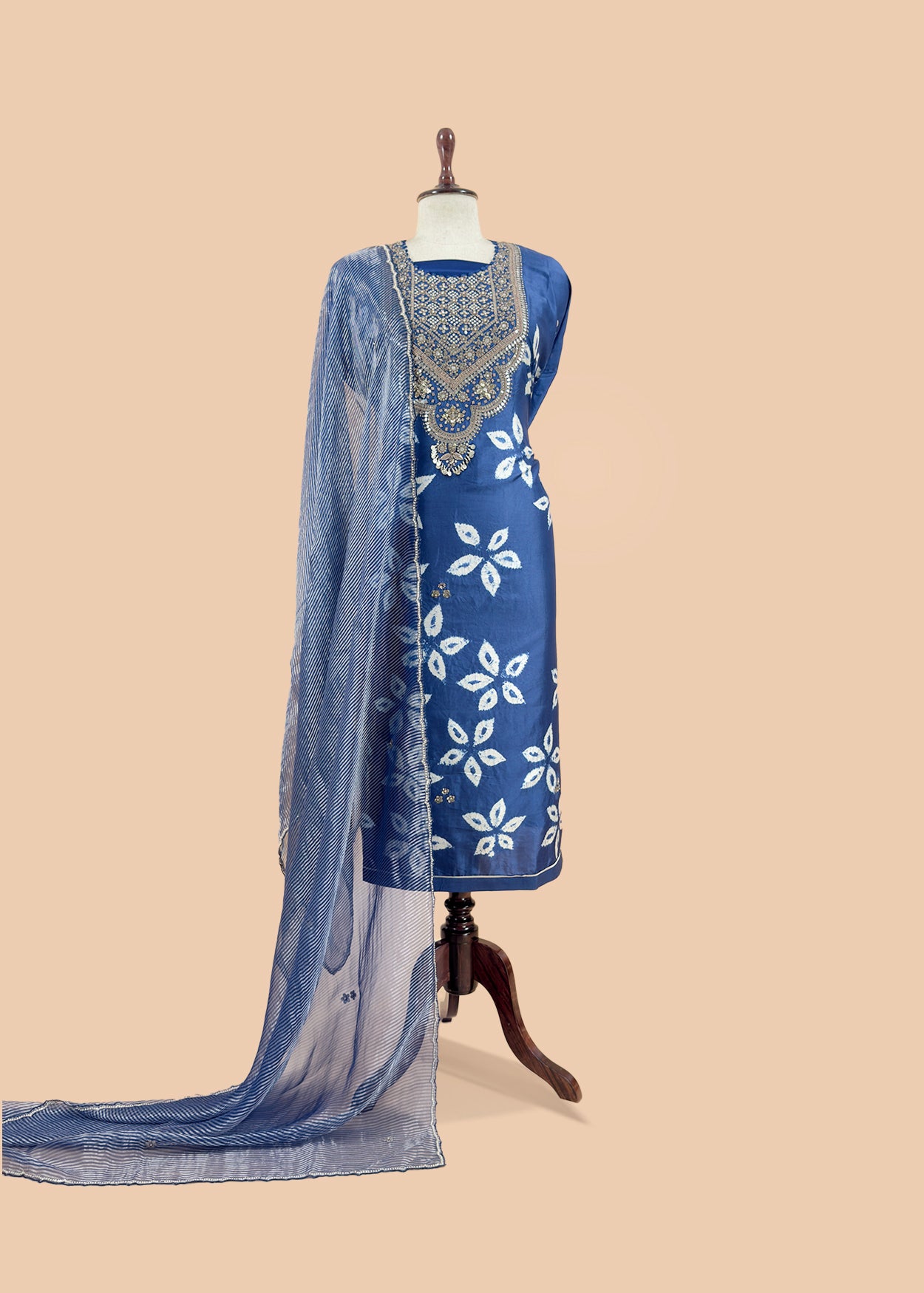 silk suit with kora silk dupatta

