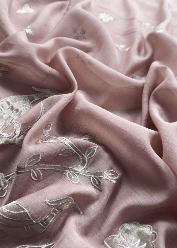 Light Brown Presenting Our Pure Mul Cotton Unstitched Dupatta Suit With Tissue Appliqué Work