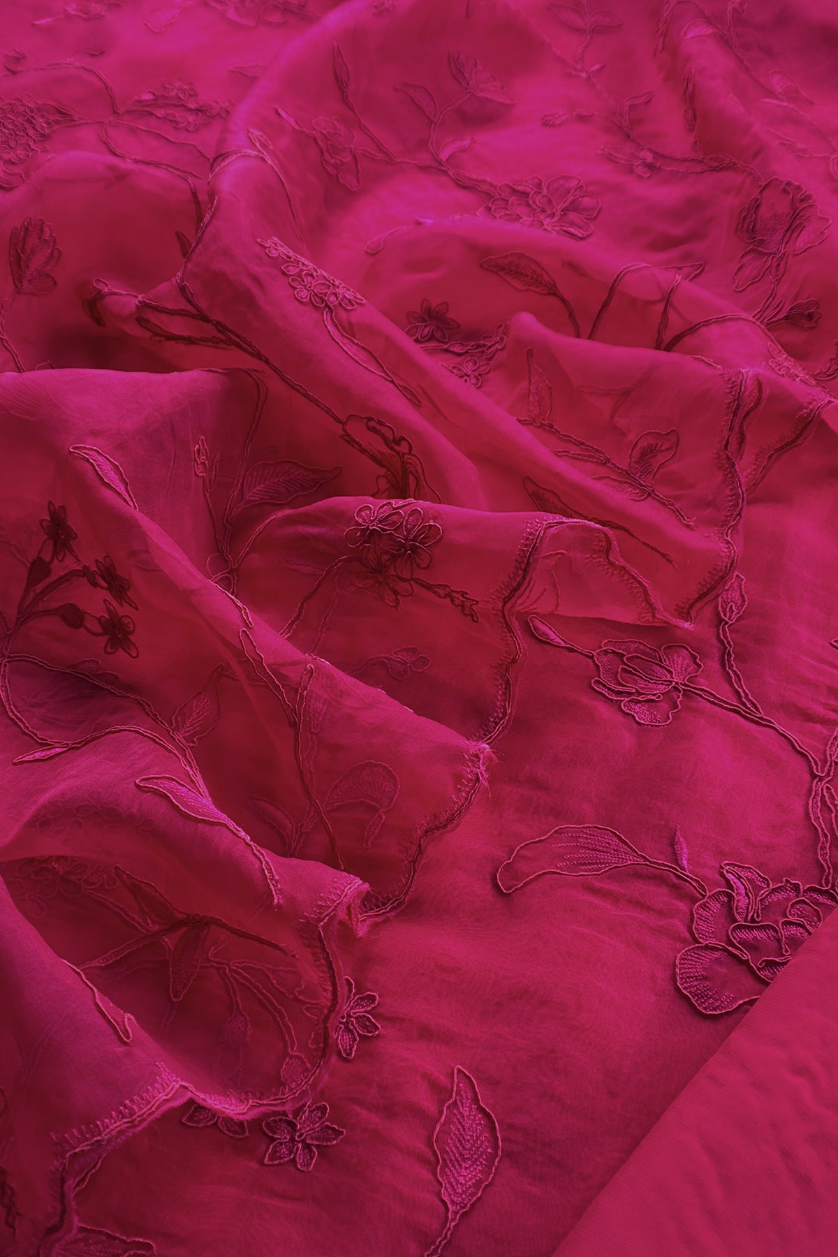Pure handloom kora silk suit with french thread embroidery

