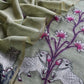 linen chanderi suit with jamdani parrot weaving

