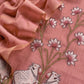linen chanderi suit with jamdani parrot weaving

