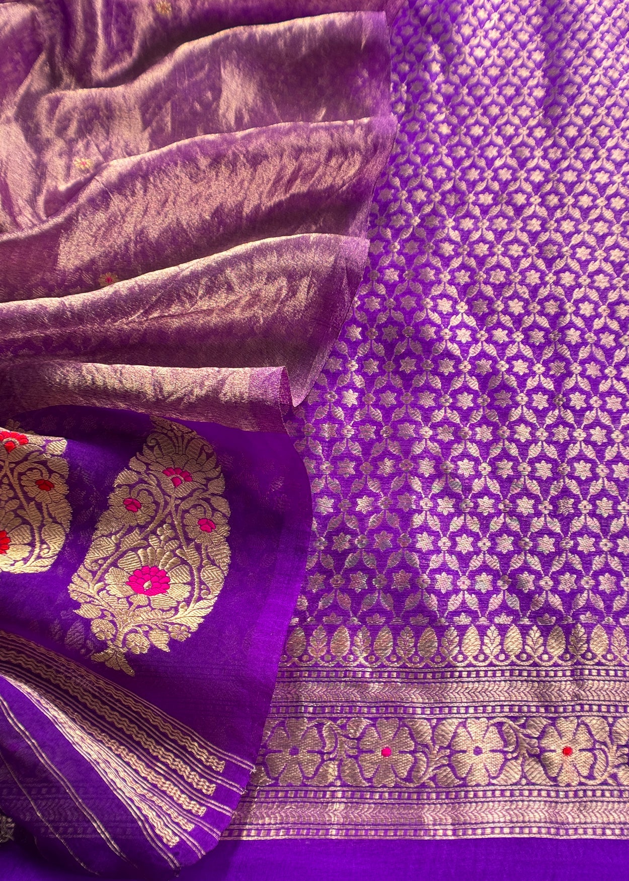 Premium quality kora silk unstitched suit with dupatta

