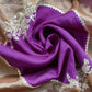Luxe Violet Golden Handloom Silk Suit Fabric With Dabka, Dori And Gotapatti Hand Work