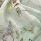 Green Brush Print Pure Kora Silk Unstitched Suit Fabric With Appliqué Work And Pitta Embroidery
