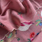 Drak Mauve Pure Mul Cotton Chidiya Embroidered Suit With Dupatta