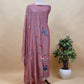 Drak Mauve Pure Mul Cotton Chidiya Embroidered Suit With Dupatta