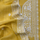 Mango Yellow Festive Mulmul Suit Fabric With Resham Embroidery And Pearls