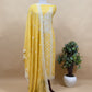 Mango Yellow Festive Mulmul Suit Fabric With Resham Embroidery And Pearls