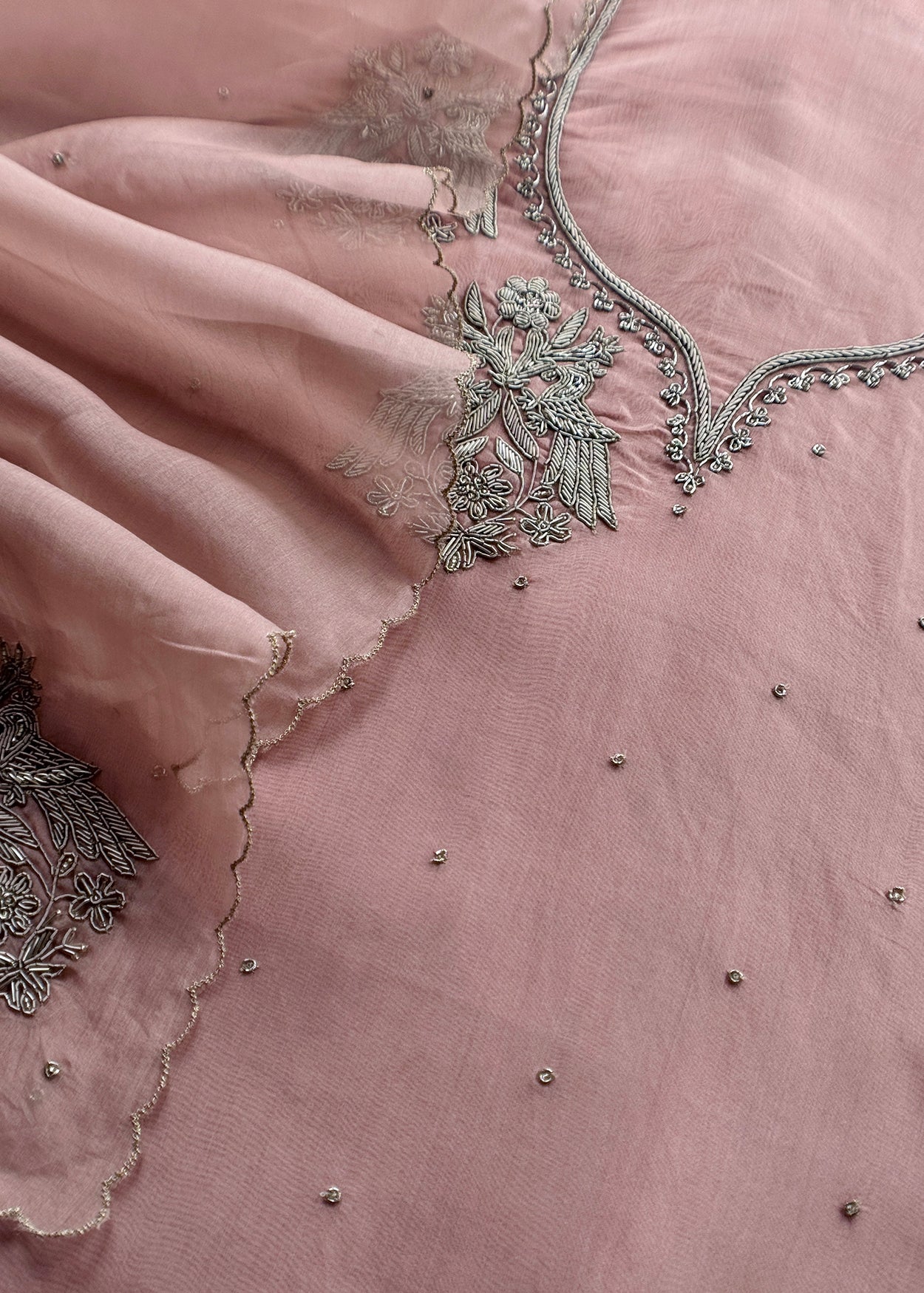 Premium quality kora silk unstitched suit with dupatta

