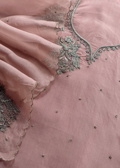 Premium quality kora silk unstitched suit with dupatta

