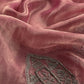 Dusty Rose Pink Tissue Silk With Hand Embroidery