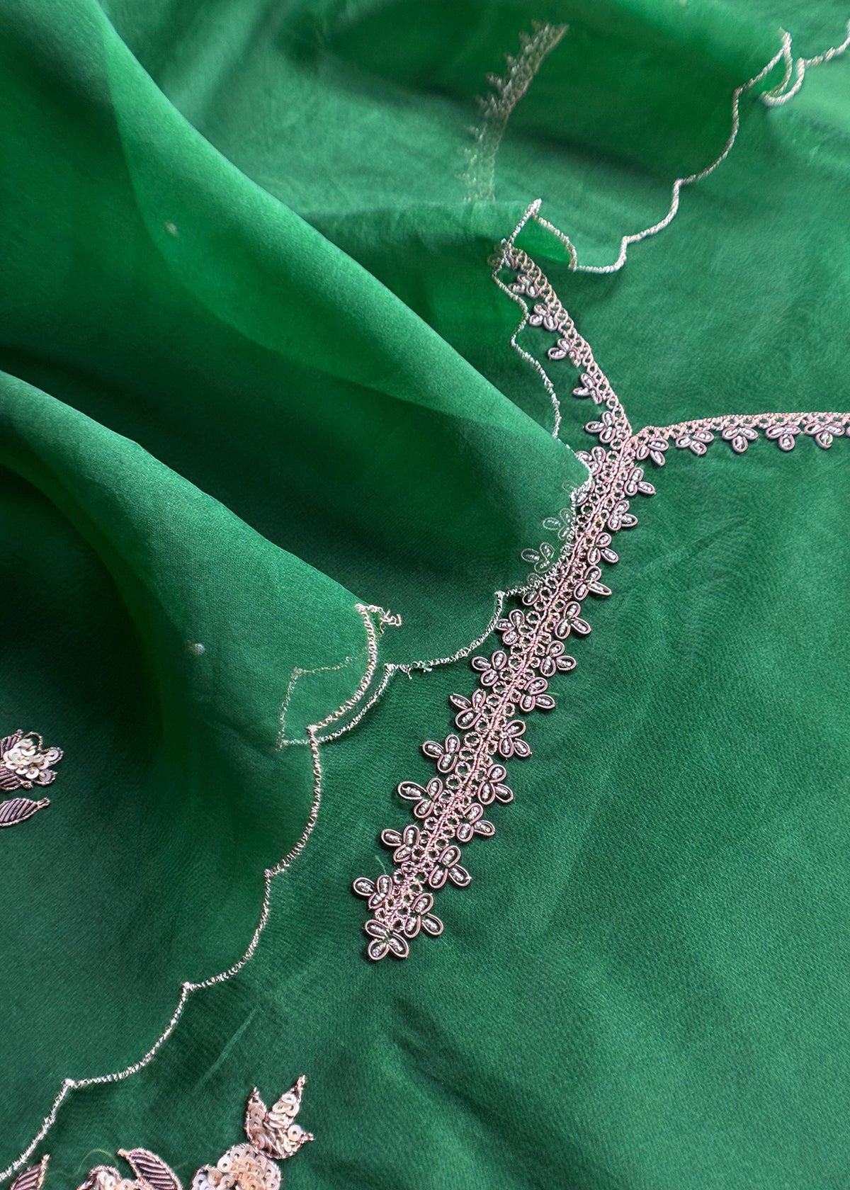 Luxury handloom organza suit with dupatta

