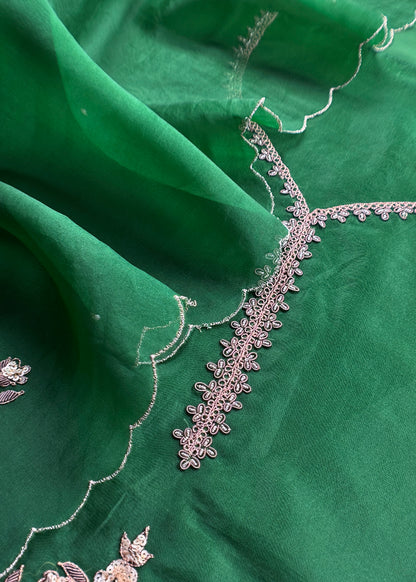 Luxury handloom organza suit with dupatta

