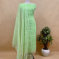 Light Green Kota Doria Dupatta Suit With Pitta Work