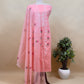 Peach Pure Kota Suit Fabric with Cross Stitch Embroidery