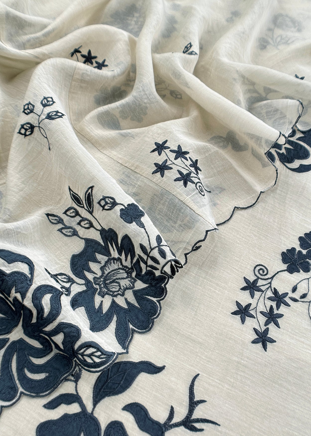 mulmul unstitched suit with dupatta

