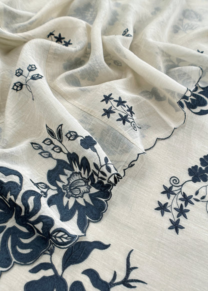 mulmul unstitched suit with dupatta

