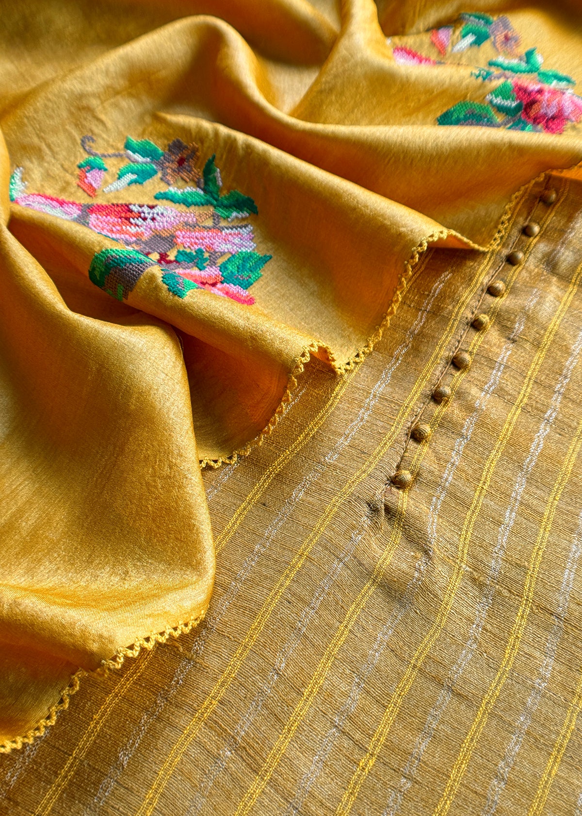 Pure handloom desi tussar suit with dupatta